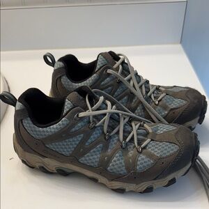 Women's Gray and Brown Lace Up Boots